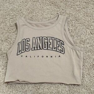 SHEIN Beige Graphic Muscle Tee